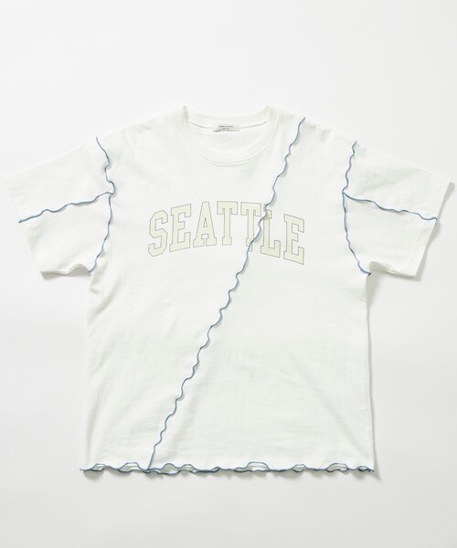FREAK'S STORE(フリークスストア)の「配色ロゴメローTシャツ(Tシャツ/カットソー・レディース・ライトグレー/オフホワイト/ピンク/チャコール・フリ-)」の22枚目の写真