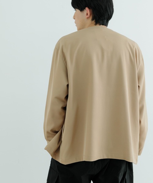 ITEMS URBANRESEARCH(アイテムズ アーバンリサーチ)の「シアーストレッチ ラップカーディガン(カーディガン/ボレロ・メンズ・ベージュ/ブラック・MEDIUM/LARGE)」の9枚目の写真