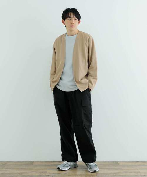 ITEMS URBANRESEARCH(アイテムズ アーバンリサーチ)の「シアーストレッチ ラップカーディガン(カーディガン/ボレロ・メンズ・ベージュ/ブラック・MEDIUM/LARGE)」の10枚目の写真