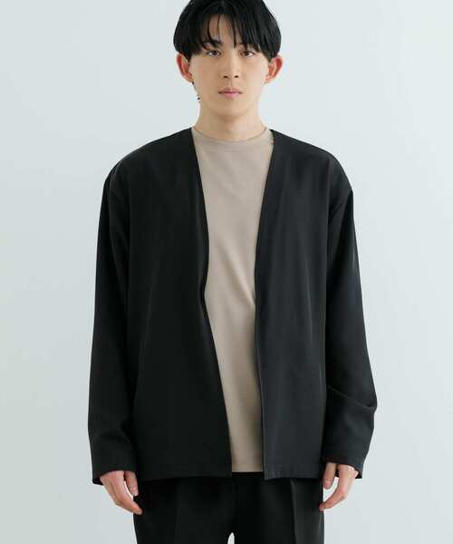ITEMS URBANRESEARCH(アイテムズ アーバンリサーチ)の「シアーストレッチ ラップカーディガン(カーディガン/ボレロ・メンズ・ベージュ/ブラック・MEDIUM/LARGE)」の11枚目の写真