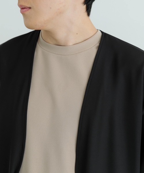 ITEMS URBANRESEARCH(アイテムズ アーバンリサーチ)の「シアーストレッチ ラップカーディガン(カーディガン/ボレロ・メンズ・ベージュ/ブラック・MEDIUM/LARGE)」の14枚目の写真