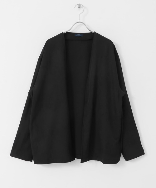 ITEMS URBANRESEARCH(アイテムズ アーバンリサーチ)の「シアーストレッチ ラップカーディガン(カーディガン/ボレロ・メンズ・ベージュ/ブラック・MEDIUM/LARGE)」の17枚目の写真