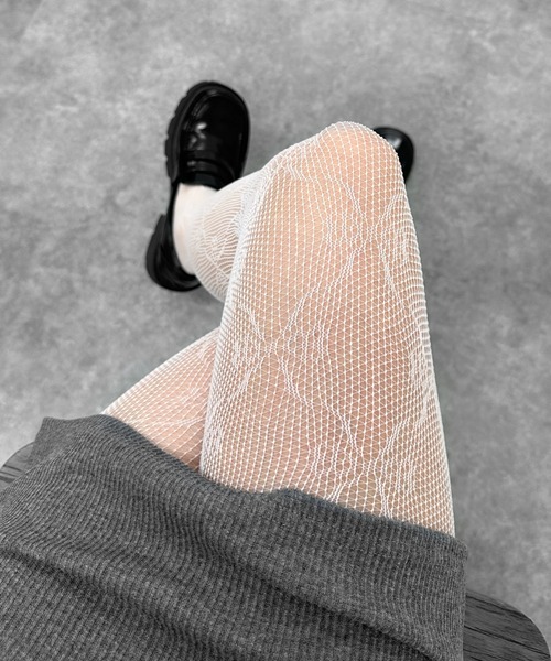 jiasecond.】リボン柄レースタイツ / タイツ レッグウェア バレエコア