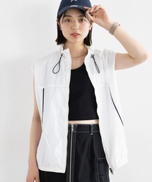 RAGEBLUE | Wジップ/ドロストネックパイピングナイロンベスト(ベスト)
