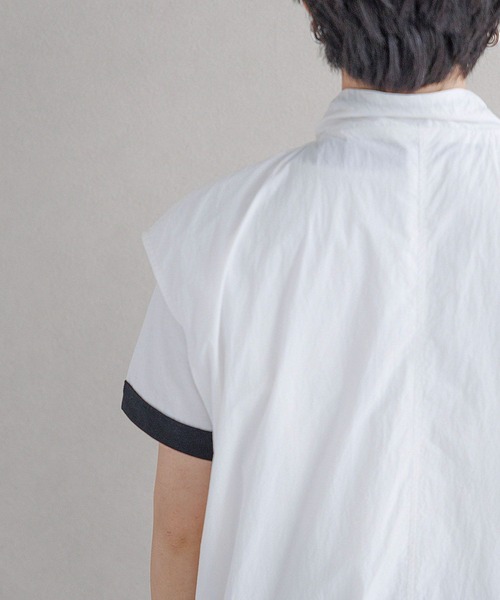 RAGEBLUE（レイジブルー）の「Wジップ/ドロストネックパイピングナイロンベスト（ベスト・レディース・ホワイト/ブルー・FREE）」の8枚目の写真