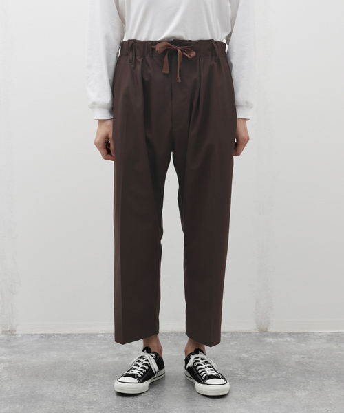 Sillage(シアージ)の「Sillage (シアージ) WOOL TROPICAL BAGGY TROUSERS SL24SS-BT(スラックス・メンズ・ブラウン・FREE)」の3枚目の写真