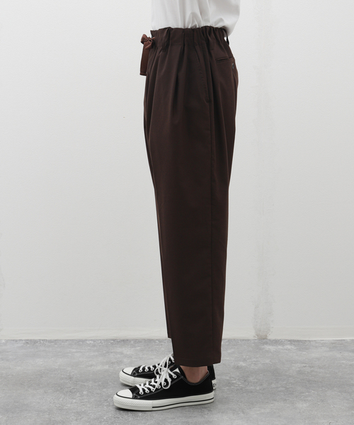 Sillage(シアージ)の「Sillage (シアージ) WOOL TROPICAL BAGGY TROUSERS SL24SS-BT(スラックス・メンズ・ブラウン・FREE)」の4枚目の写真