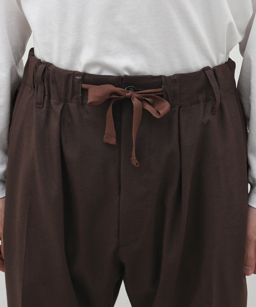Sillage(シアージ)の「Sillage (シアージ) WOOL TROPICAL BAGGY TROUSERS SL24SS-BT(スラックス・メンズ・ブラウン・FREE)」の6枚目の写真