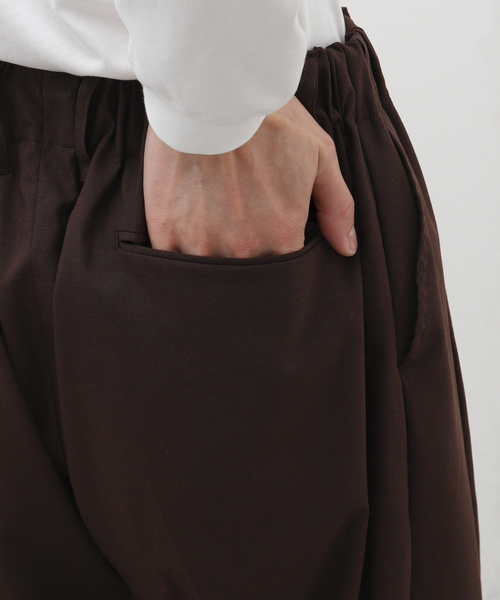 Sillage(シアージ)の「Sillage (シアージ) WOOL TROPICAL BAGGY TROUSERS SL24SS-BT(スラックス・メンズ・ブラウン・FREE)」の8枚目の写真
