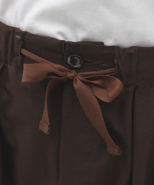 Sillage(シアージ)の「Sillage (シアージ) WOOL TROPICAL BAGGY TROUSERS SL24SS-BT(スラックス・メンズ・ブラウン・FREE)」の10枚目の写真