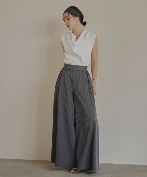 【anuans】ドレープネックニットトップス ベージュ anuans｜ドレープネックニットトップス | Rakuten Fashion(楽天