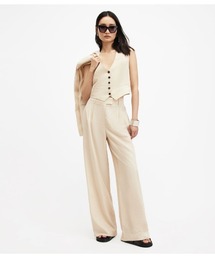 DERI LYN LINEN BLEND WIDE LEG TROUSERS | DERI LYN リネン ブレンド ワイド レッグ トラウザー
