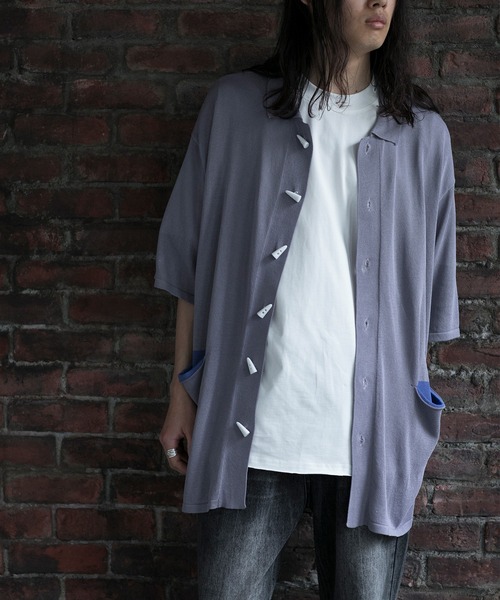 aimoha(アイモハ)の「【aimoha neo】CONTRAST POCKETS KNIT SHIRT (SS) (LR)(シャツ/ブラウス・メンズ・その他1/その他2・MEDIUM/LARGE/X-LARGE)」の4枚目の写真