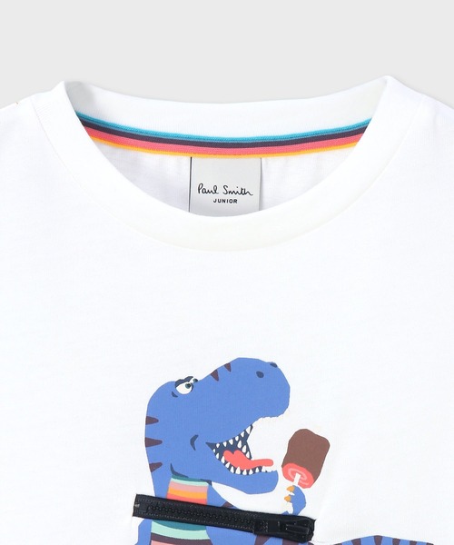 Paul Smith JUNIOR（ポールスミスジュニア）の「ボーイズ ダイナソーギミック Tシャツ / 893114 3541210（Tシャツ/カットソー・キッズ・ホワイト/グリーン/イエロー・140/130/120/110/100/90/150）」の4枚目の写真
