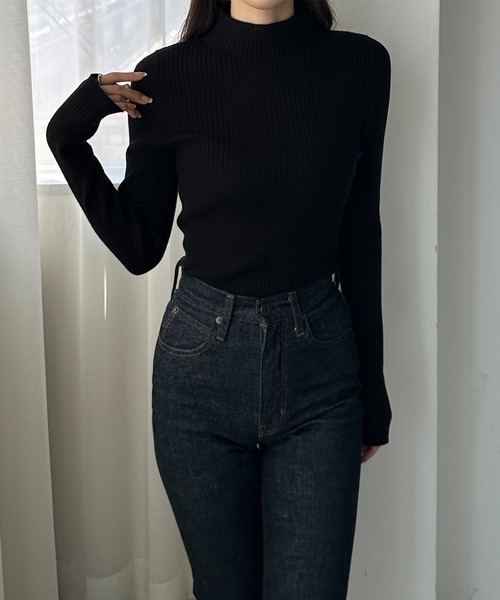Louere(ルエレ)の「ハイネックリブニット(ニット/セーター・レディース・ブラック/アイボリー/チャコール・SMALL/MEDIUM/LARGE)」の13枚目の写真