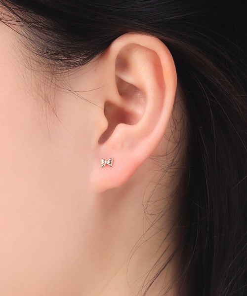 ESTELLE（エステール）の「K10 イエローゴールド リボン ピアス