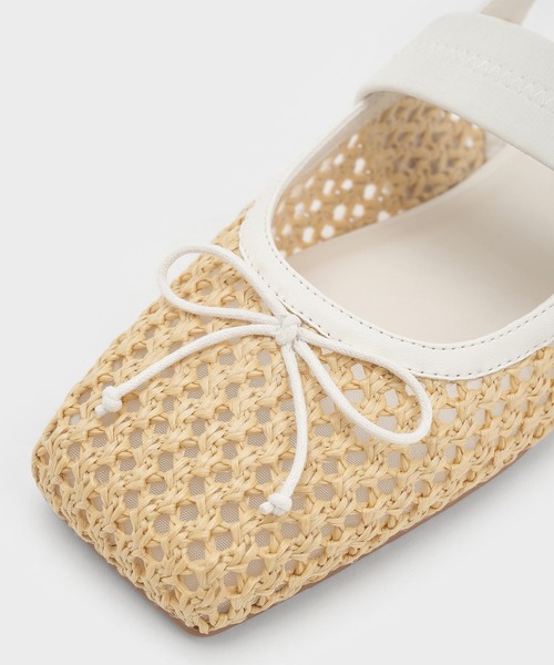 CHARLES & KEITH(チャールズ & キース)の「リネン&サテンボウスリングバックフラット(バレエシューズ・レディース・ブラック系その他2/ブラック/ベージュ/サンドベージュ・22.5cm/23cm/23.5cm/24.5cm/25cm/25.5cm/26.5cm)」の19枚目の写真