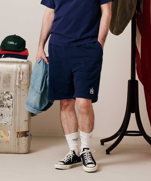 Right-on（ライトオン）の「【Hollywood athletic co】刺繍スウェットショーツ（スウェットパンツ・メンズ・グレー/グリーン/ネイビー・M/XL/L）」の3枚目の写真