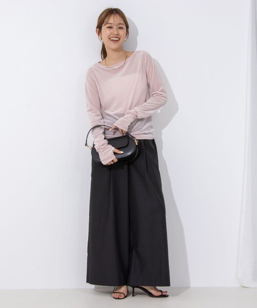 NOLLEY’S（ノーリーズ）の「シアーベロアロンT（Tシャツ/カットソー・レディース・ベビーピンク/ホワイト/ブラック・FREE）」の5枚目の写真