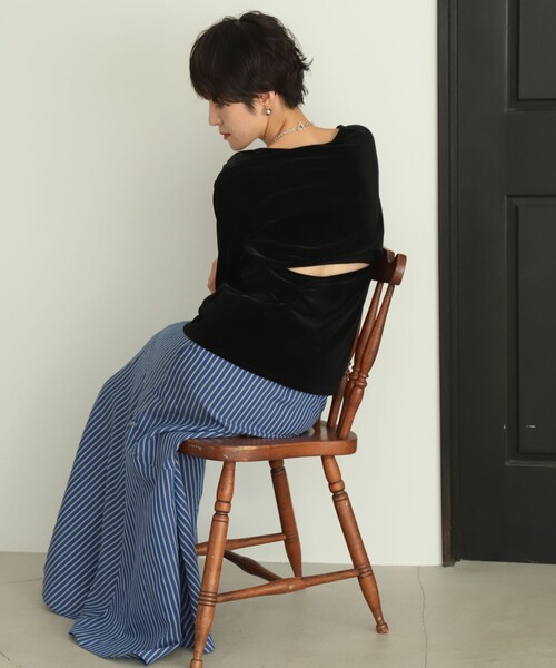 NOLLEY’S（ノーリーズ）の「シアーベロアロンT（Tシャツ/カットソー・レディース・ベビーピンク/ホワイト/ブラック・FREE）」の12枚目の写真