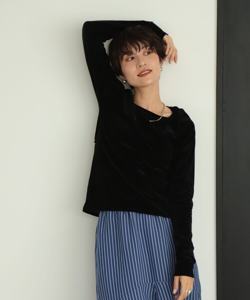 NOLLEY’S（ノーリーズ）の「シアーベロアロンT（Tシャツ/カットソー・レディース・ベビーピンク/ホワイト/ブラック・FREE）」の13枚目の写真