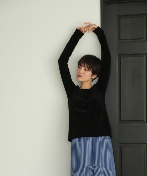 NOLLEY’S（ノーリーズ）の「シアーベロアロンT（Tシャツ/カットソー・レディース・ベビーピンク/ホワイト/ブラック・FREE）」の14枚目の写真