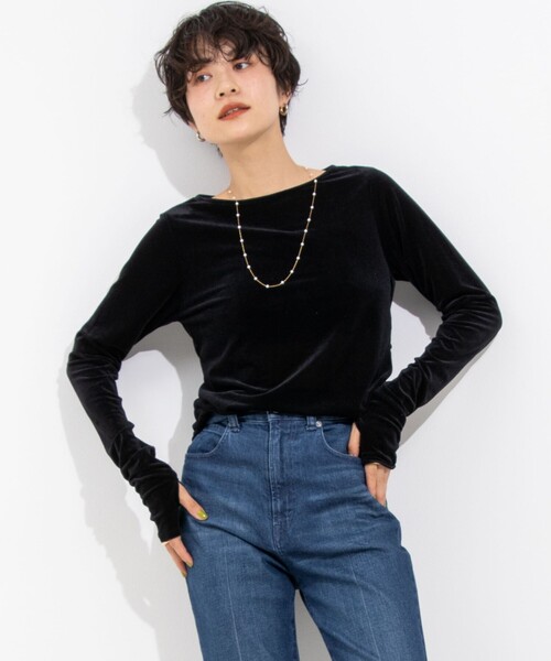 NOLLEY’S（ノーリーズ）の「シアーベロアロンT（Tシャツ/カットソー・レディース・ベビーピンク/ホワイト/ブラック・FREE）」の19枚目の写真