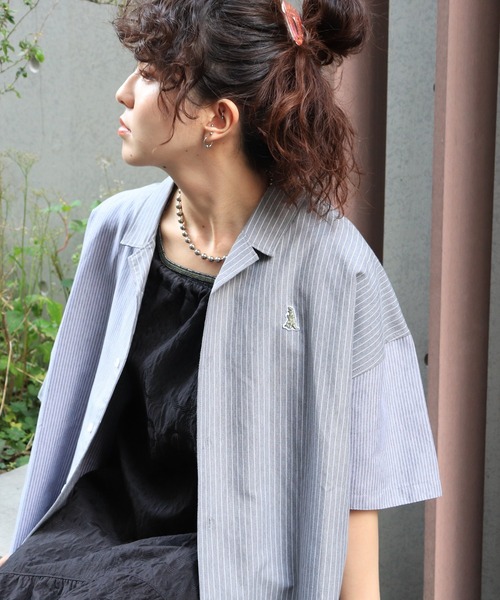 DOUBLE NAME（ダブルネーム）の「【m:rex】ミニ恐竜ワッペン5分袖