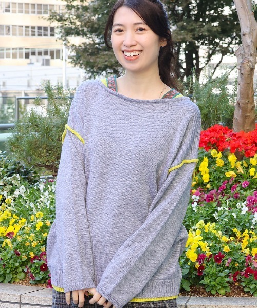 チチカカ（チチカカ）の「ウォッシャブルチロリーニットプルオーバー（ニット/セーター・レディース・イエロー/レッド/グレー/ブラック・FREE）」の2枚目の写真