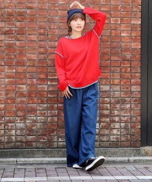 チチカカ（チチカカ）の「ウォッシャブルチロリーニットプルオーバー（ニット/セーター・レディース・イエロー/レッド/グレー/ブラック・FREE）」の7枚目の写真