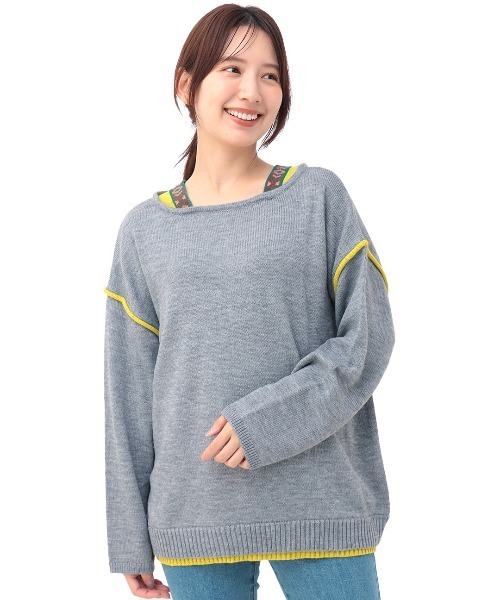 チチカカ（チチカカ）の「ウォッシャブルチロリーニットプルオーバー（ニット/セーター・レディース・イエロー/レッド/グレー/ブラック・FREE）」の9枚目の写真