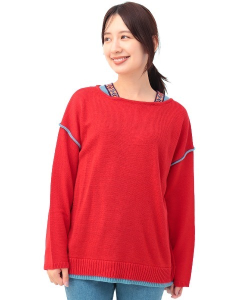 チチカカ（チチカカ）の「ウォッシャブルチロリーニットプルオーバー（ニット/セーター・レディース・イエロー/レッド/グレー/ブラック・FREE）」の11枚目の写真