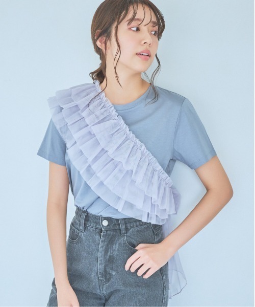 mysty woman(ミスティウーマン)の「マルチWAYビスチェセットTシャツ 137956(Tシャツ/カットソー・レディース・オフホワイト/ブラック/ライトブルー・FREE)」の3枚目の写真