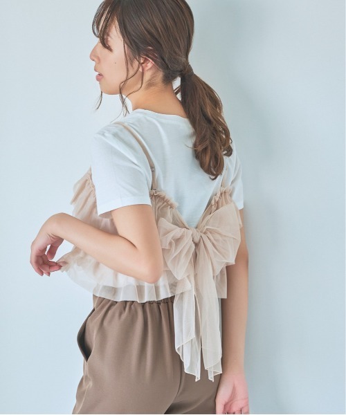 mysty woman(ミスティウーマン)の「マルチWAYビスチェセットTシャツ 137956(Tシャツ/カットソー・レディース・オフホワイト/ブラック/ライトブルー・FREE)」の10枚目の写真