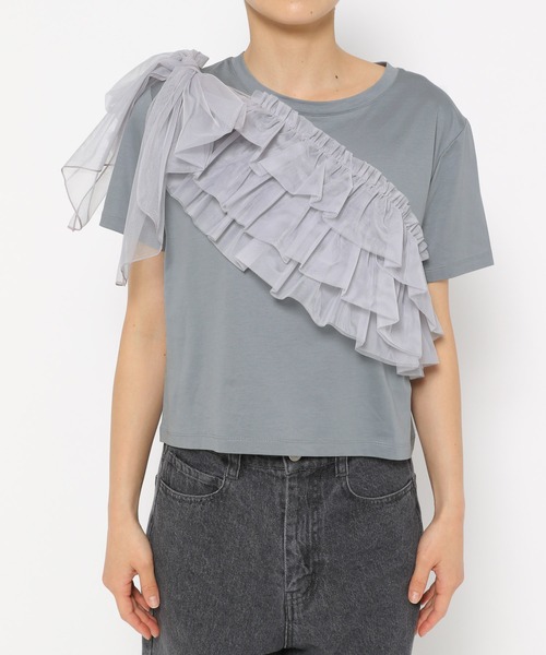 mysty woman(ミスティウーマン)の「マルチWAYビスチェセットTシャツ 137956(Tシャツ/カットソー・レディース・オフホワイト/ブラック/ライトブルー・FREE)」の14枚目の写真