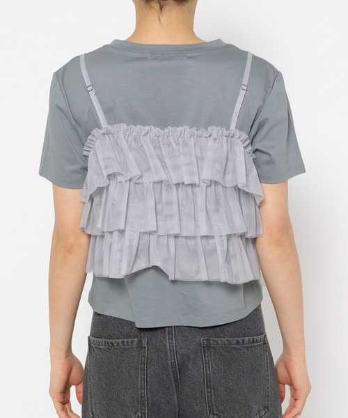 mysty woman(ミスティウーマン)の「マルチWAYビスチェセットTシャツ 137956(Tシャツ/カットソー・レディース・オフホワイト/ブラック/ライトブルー・FREE)」の18枚目の写真