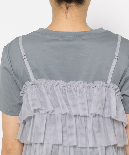 mysty woman(ミスティウーマン)の「マルチWAYビスチェセットTシャツ 137956(Tシャツ/カットソー・レディース・オフホワイト/ブラック/ライトブルー・FREE)」の19枚目の写真