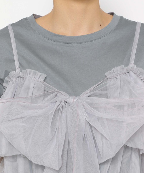 mysty woman(ミスティウーマン)の「マルチWAYビスチェセットTシャツ 137956(Tシャツ/カットソー・レディース・オフホワイト/ブラック/ライトブルー・FREE)」の20枚目の写真