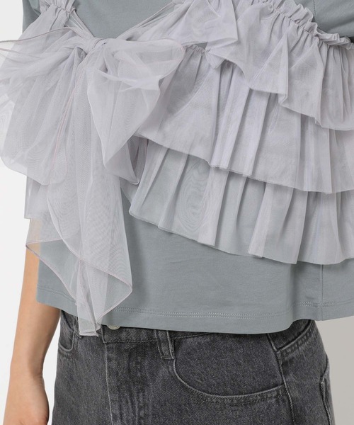 mysty woman(ミスティウーマン)の「マルチWAYビスチェセットTシャツ 137956(Tシャツ/カットソー・レディース・オフホワイト/ブラック/ライトブルー・FREE)」の22枚目の写真