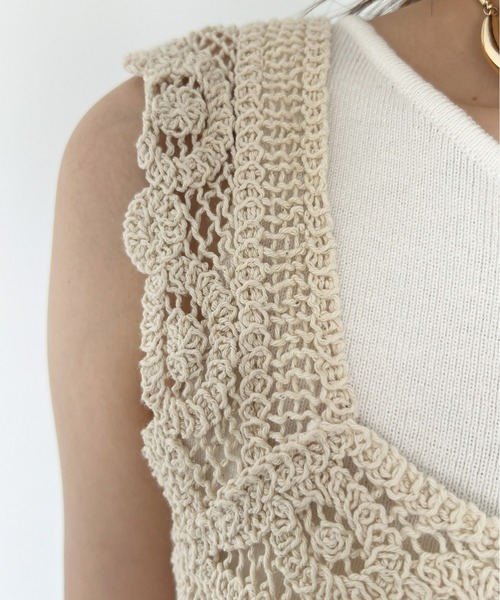 Olu.（オルドット）の「サマーレースニットトップス（その他トップス・レディース・オフホワイト/ベージュ・FREE）」の6枚目の写真