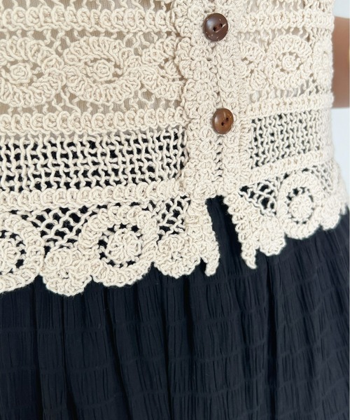 Olu.（オルドット）の「サマーレースニットトップス（その他トップス・レディース・オフホワイト/ベージュ・FREE）」の4枚目の写真