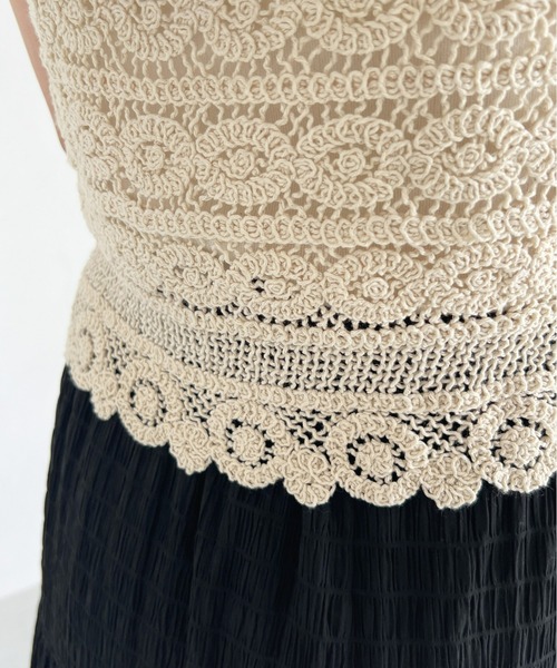 Olu.（オルドット）の「サマーレースニットトップス（その他トップス・レディース・オフホワイト/ベージュ・FREE）」の5枚目の写真