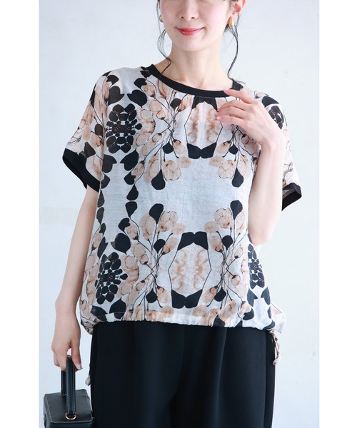 植物アートの裾絞りシアーカットソートップス（Tシャツ/カットソー）｜CAWAII（カワイイ） 8,690円