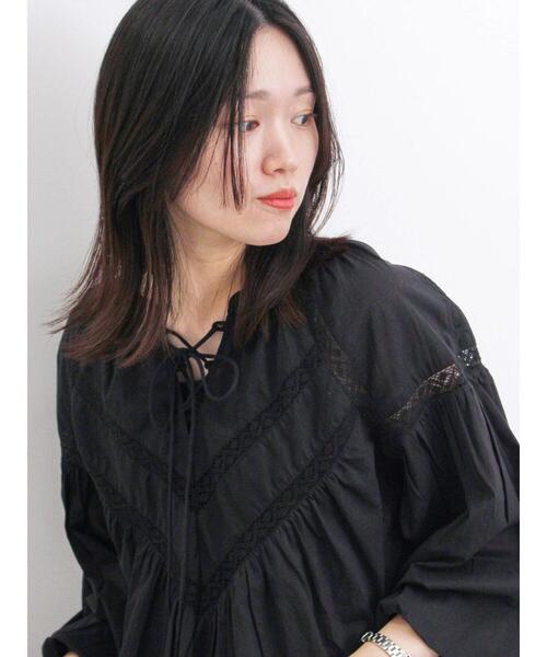 Samansa Mos2 blue(サマンサモスモスブルー)の「【Made in India】レース切替ブラウス(シャツ/ブラウス・レディース・グリーン/オフホワイト/ブラック・F)」の11枚目の写真