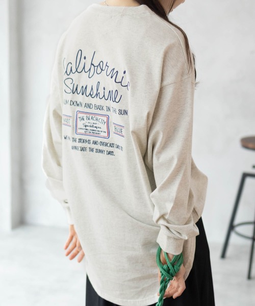 UNDERWRAPS(アンダーラップス)の「UNDERWRAPS アンダーラップス ロゴラウンドロンT 長袖 綿100%(Tシャツ/カットソー・レディース・チャコールグレー/ホワイト/ブラック/ライトピンク/オートミール/ブラウン・L/M)」の5枚目の写真