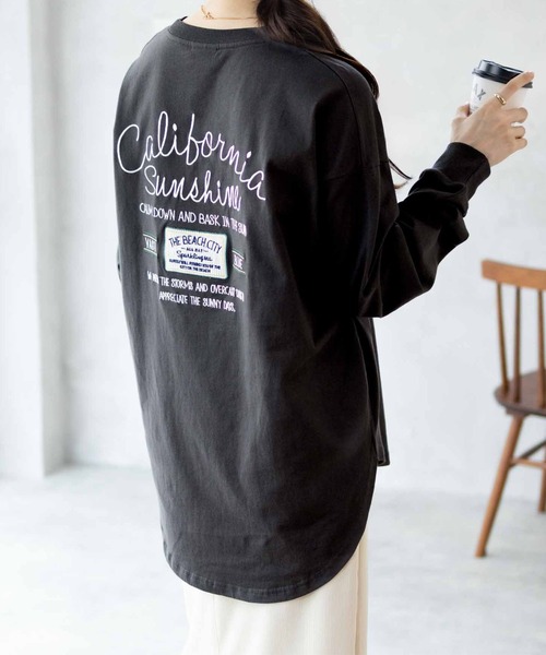 UNDERWRAPS(アンダーラップス)の「UNDERWRAPS アンダーラップス ロゴラウンドロンT 長袖 綿100%(Tシャツ/カットソー・レディース・チャコールグレー/ホワイト/ブラック/ライトピンク/オートミール/ブラウン・L/M)」の1枚目の写真