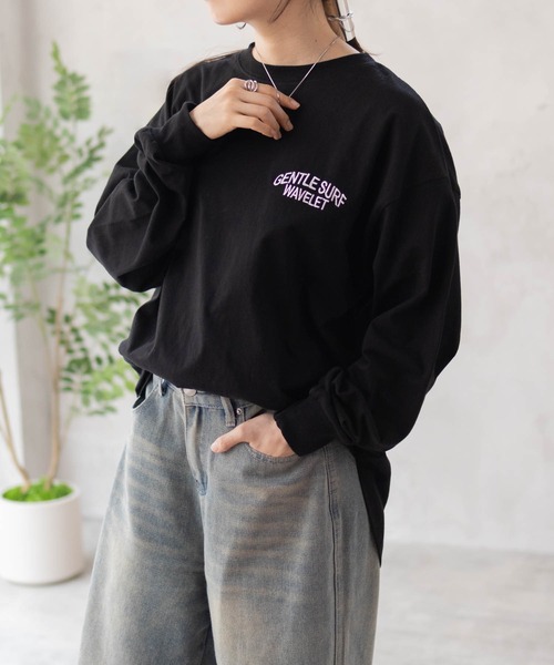 UNDERWRAPS(アンダーラップス)の「UNDERWRAPS アンダーラップス ロゴラウンドロンT 長袖 綿100%(Tシャツ/カットソー・レディース・チャコールグレー/ホワイト/ブラック/ライトピンク/オートミール/ブラウン・L/M)」の19枚目の写真