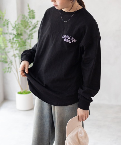 UNDERWRAPS(アンダーラップス)の「UNDERWRAPS アンダーラップス ロゴラウンドロンT 長袖 綿100%(Tシャツ/カットソー・レディース・チャコールグレー/ホワイト/ブラック/ライトピンク/オートミール/ブラウン・L/M)」の17枚目の写真