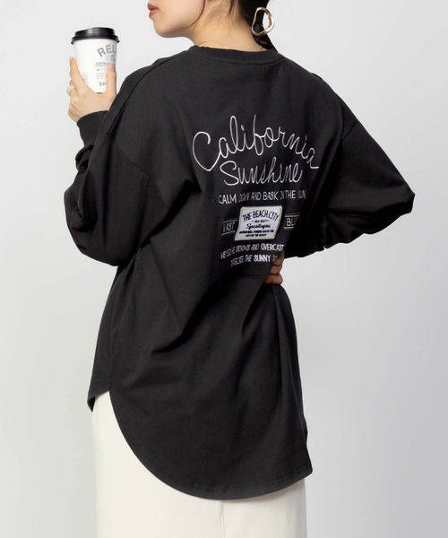 UNDERWRAPS(アンダーラップス)の「UNDERWRAPS アンダーラップス ロゴラウンドロンT 長袖 綿100%(Tシャツ/カットソー・レディース・チャコールグレー/ホワイト/ブラック/ライトピンク/オートミール/ブラウン・L/M)」の7枚目の写真