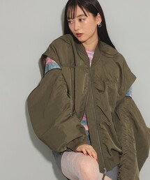 Ray BEAMS | 2way スリーブ ギャザー ブルゾン(ブルゾン)